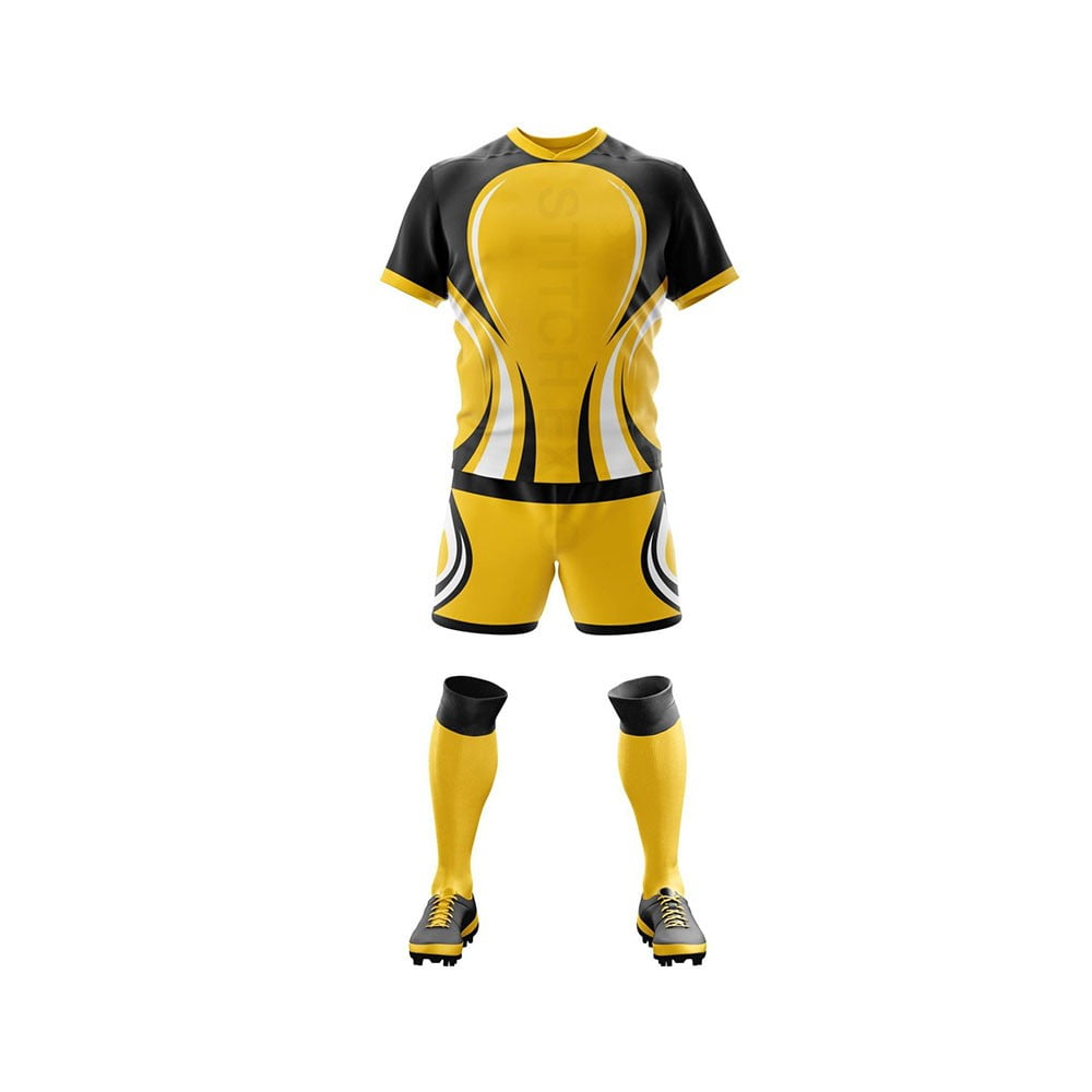 cProfessional rugby uniforms with reinforced fabric and team branding