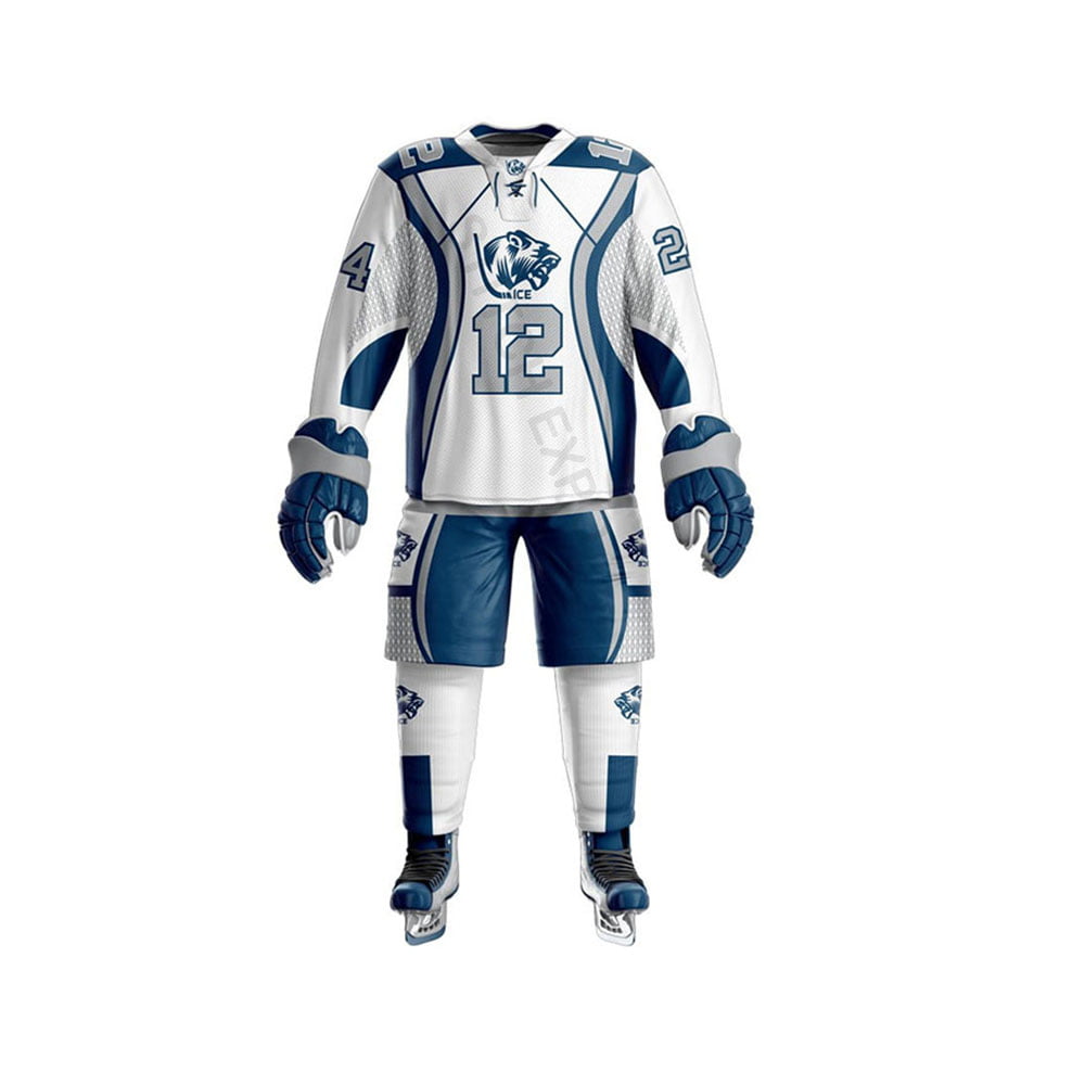 Personalized ice hockey jersey with custom team colors