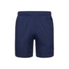 Custom navy blue sports shorts with elastic waistband and side pockets