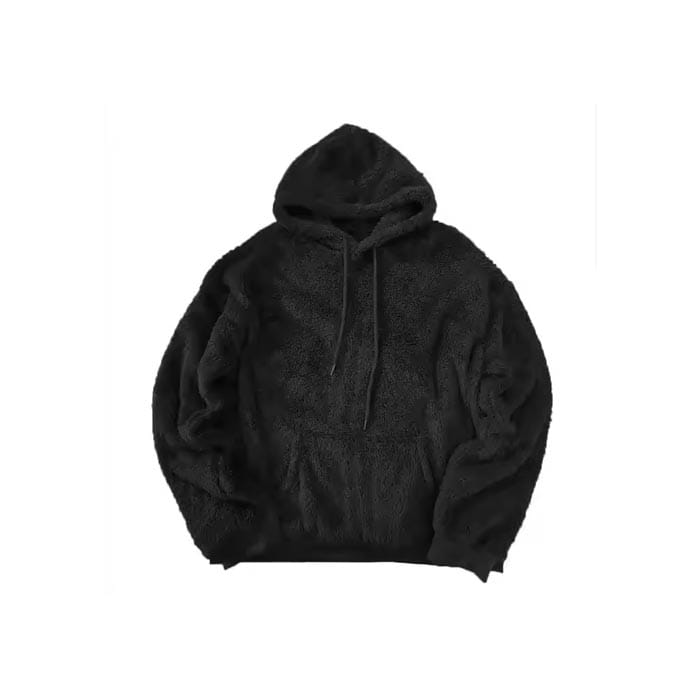 Classic sherpa fleece hoodie with ultra-soft fabric for warmth and comfort.