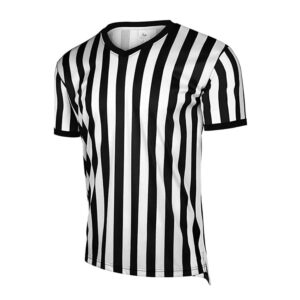 Custom Referee Uniform – Black & White Striped Short-Sleeve Jersey