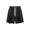 Custom acid wash distressed ripped shorts with frayed detailing