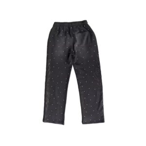 Custom all-over rhinestone embroidered sweatpants featuring premium embellishments for a stylish streetwear look