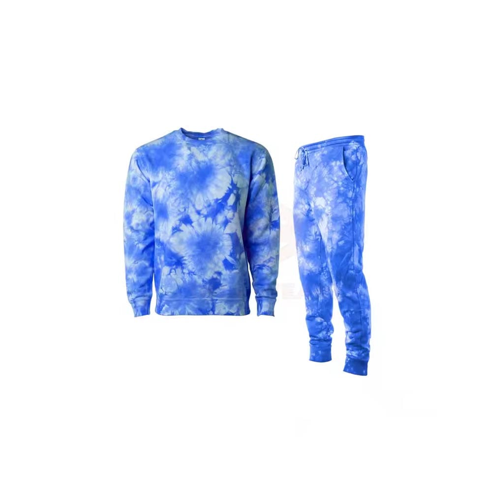 Blue & White Tie-Dye Sweatsuit – Custom Cotton Lounge Set