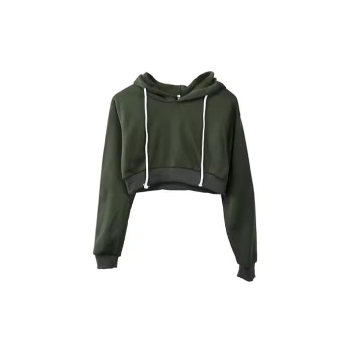Women's cropped hoodie with adjustable drawstrings