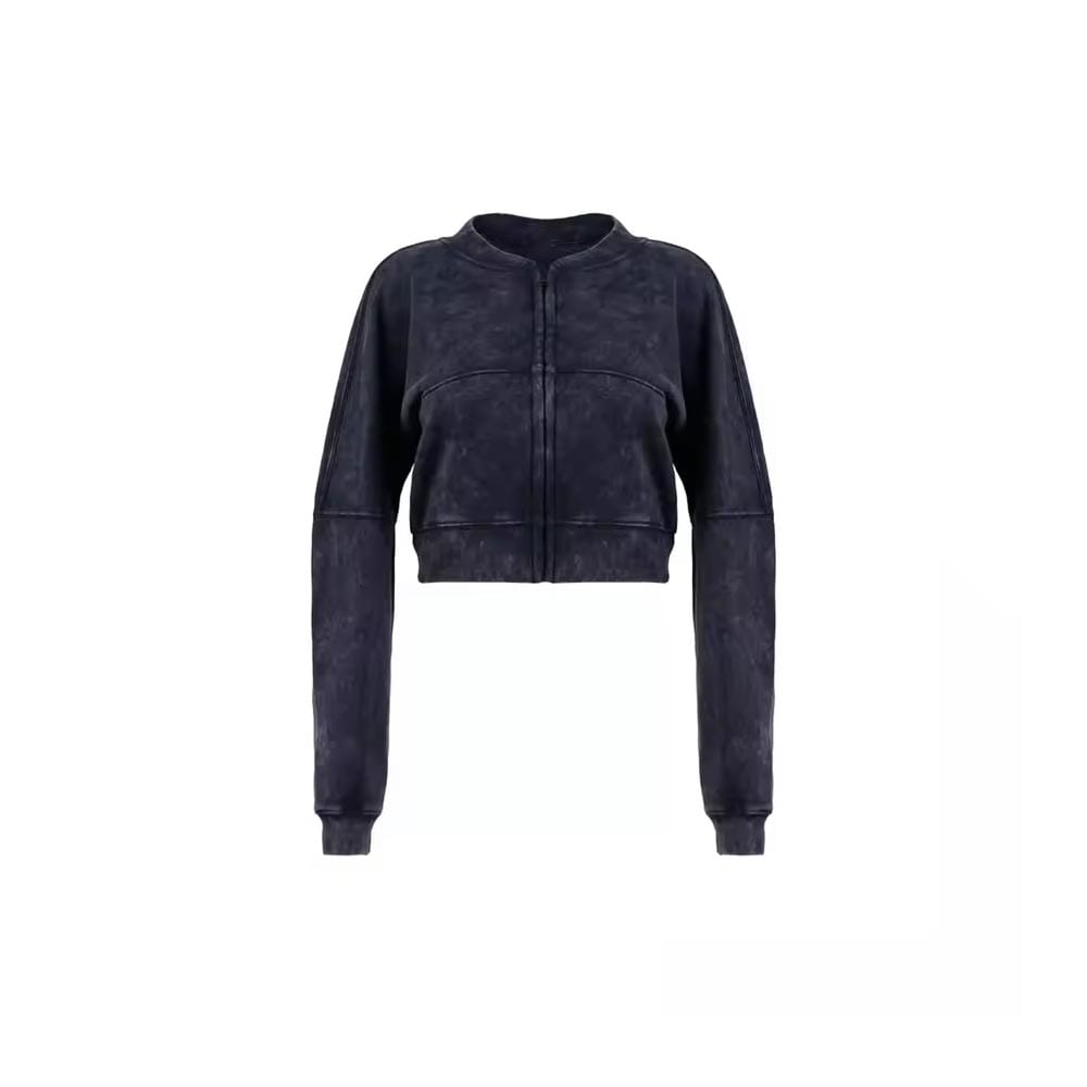 Acid-washed cropped sweat suit – vintage sweatshirt and jogger set for streetwear brands