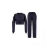 Acid-washed cropped sweat suit – vintage sweatshirt and jogger set for streetwear brands