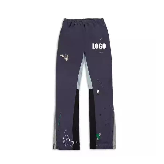 Custom splatter flared pants in vintage streetwear style