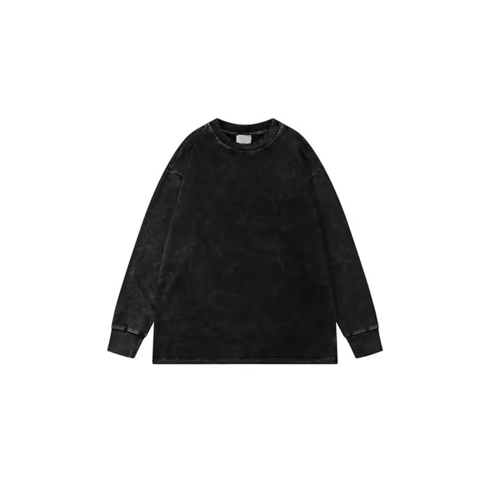 Distressed Sweatshirt – Vintage Look, Custom Wash & Raw Hem