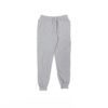 Custom grey fleece joggers with drawstring waistband and ribbed cuffs