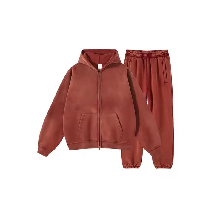 Custom oversized drop-shoulder hoodie and jogger tracksuit for streetwear