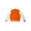 Custom oversized varsity jacket with ribbed cuffs and printed logo