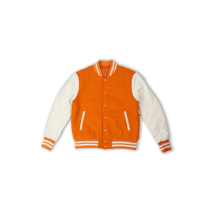 Custom oversized varsity jacket with ribbed cuffs and printed logo