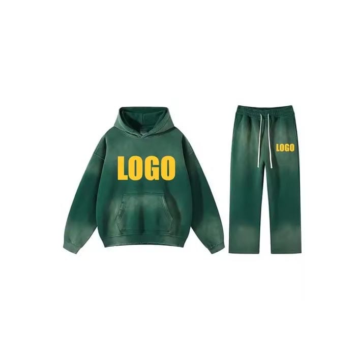 Custom hoodie and joggers with personalized logo embroidery