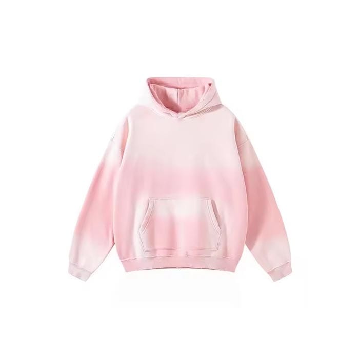 Custom pink Sunfaded Hoodie with Vintage Wash
