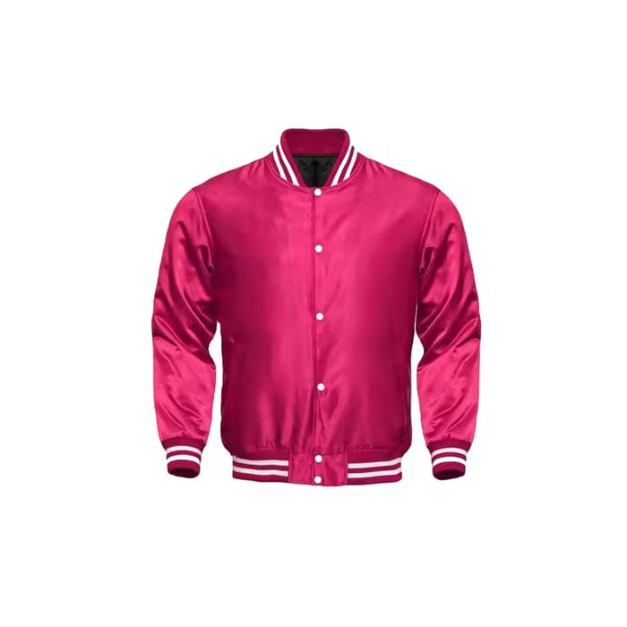 Custom satin jacket with sparkling rhinestone embellishments