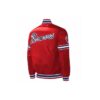 Custom satin jacket with high-quality chenille patches for branding