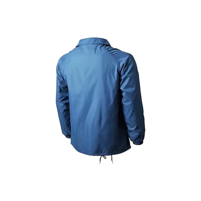 snap button custom coach jacket with front embroidery