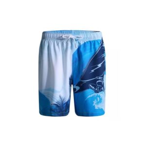 Custom sublimated beach shorts with vibrant tropical prints and quick-dry fabric