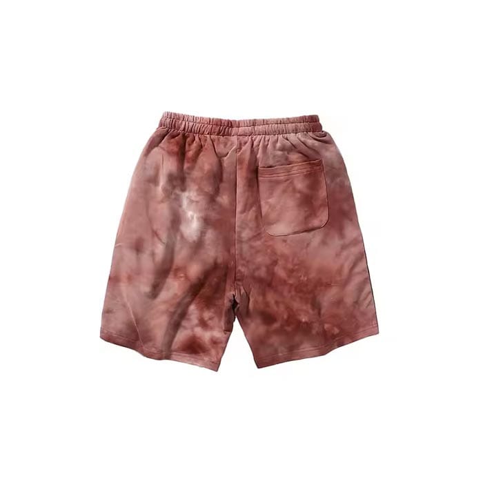 Custom tie dye sweat shorts with soft fleece material