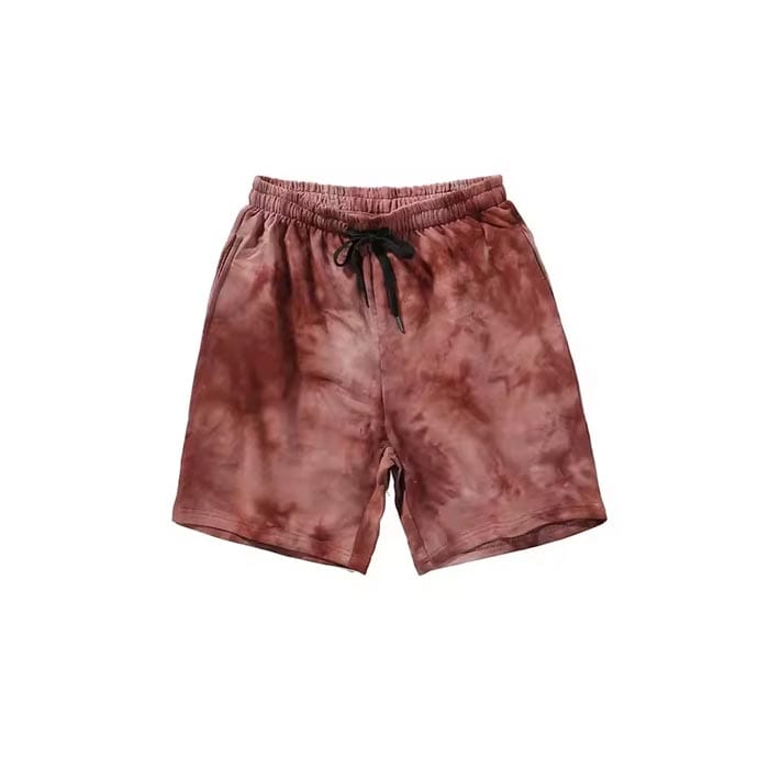 Custom tie dye sweat shorts with soft fleece material