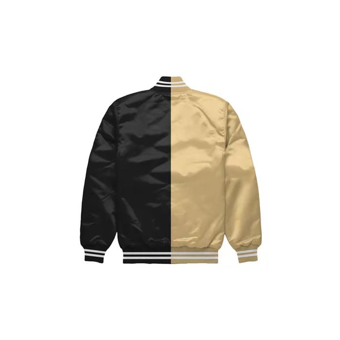 Stylish two-tone custom satin bomber jacket for men and women