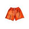 Custom vintage wash rhinestone shorts with distressed details and premium embellishments
