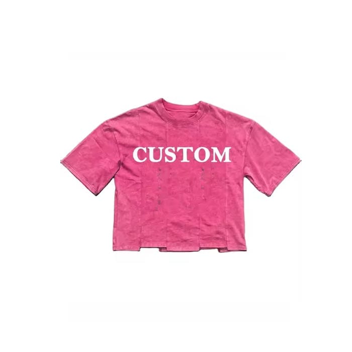 Custom women’s boxy cropped t-shirts with an oversized streetwear fit
