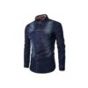 Dark wash denim shirt with button-down closure and chest pockets
