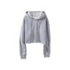 Women's distressed raw hem hoodie with vintage wash