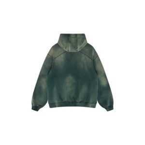 Distressed sun-faded hoodie with a grunge-inspired worn look and soft feel.