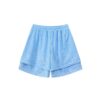 Double-layer flame print mesh shorts with breathable fabric, moisture-wicking technology, and a stylish streetwear design.