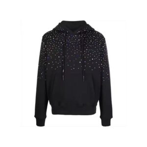Drippy rhinestone hoodie with a melting bling effect.