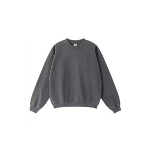 Embroidered acid wash sweatshirt – premium stitching with custom logo options.