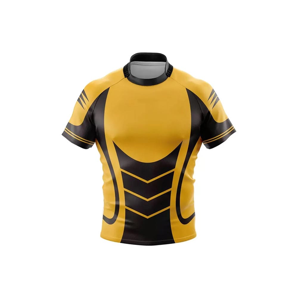 Men's breathable rugby training jersey with moisture-wicking fabric for comfort