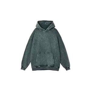 Oversized acid wash hoodie with a relaxed fit and vintage streetwear style.