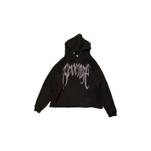Oversized rhinestone hoodie with a relaxed fit and sparkling rhinestone details.