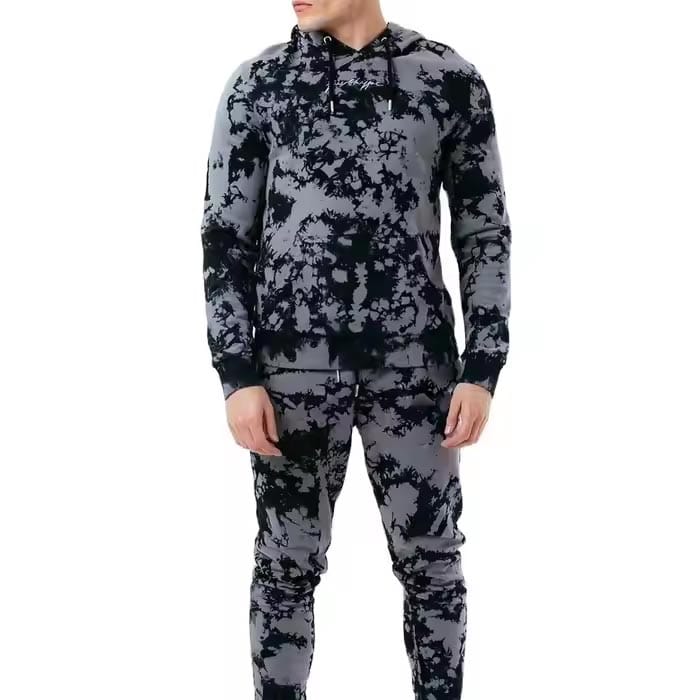 Oversized hoodie and joggers with tie-dye design
