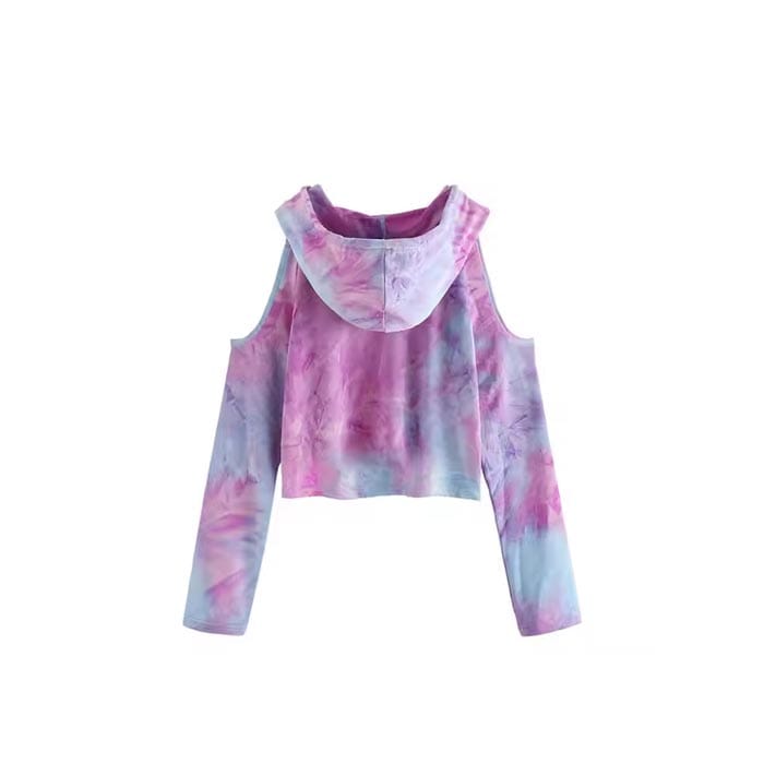 Oversized women's tie-dye hoodie with a bold color splash design