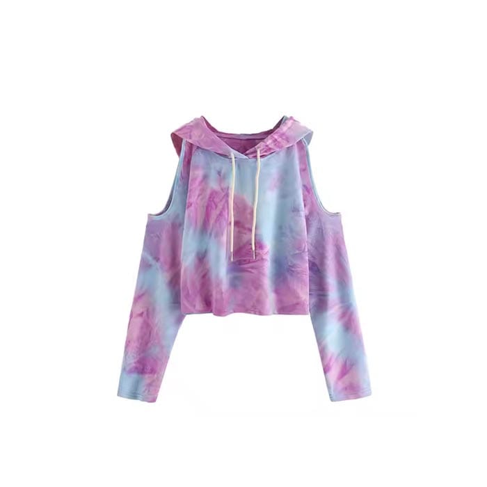 Oversized women's tie-dye hoodie with a bold color splash design