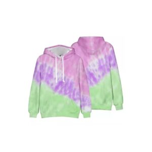 Pastel tie-dye hoodie with soft, elegant color blending.