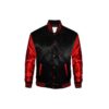 High-quality personalized satin letterman jacket with embroidered patches