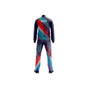 Custom Sublimated Tracksuit with Red & Blue Dynamic Print – Full-Zip Sweat Suit