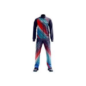 Custom Sublimated Tracksuit with Red & Blue Dynamic Print – Full-Zip Sweat Suit