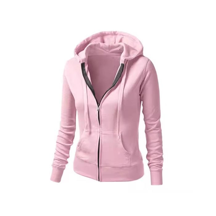 Women's rhinestone zip-up hoodie with sparkling design