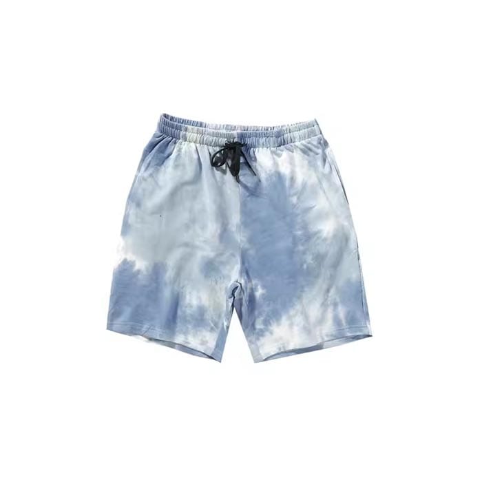 Custom tie dye shorts with bold, high-quality screen-printed designs