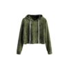 Custom sublimated raw hem cropped hoodie with vibrant prints and unfinished edge