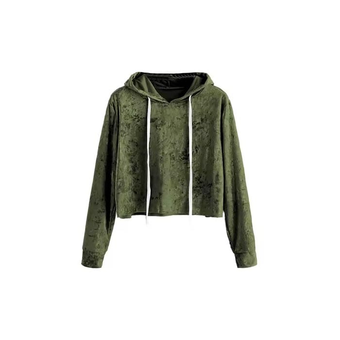 Custom sublimated raw hem cropped hoodie with vibrant prints and unfinished edge