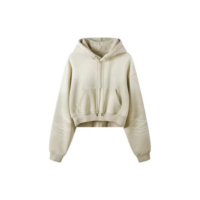 Women's sunfaded hoodie with bold puff print design