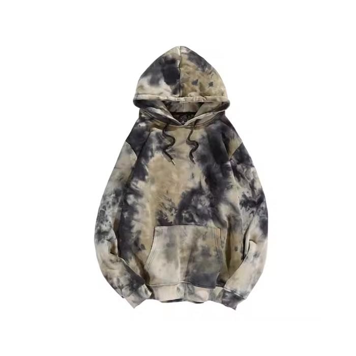 Women's tie-dye hoodie with bold puff print logo